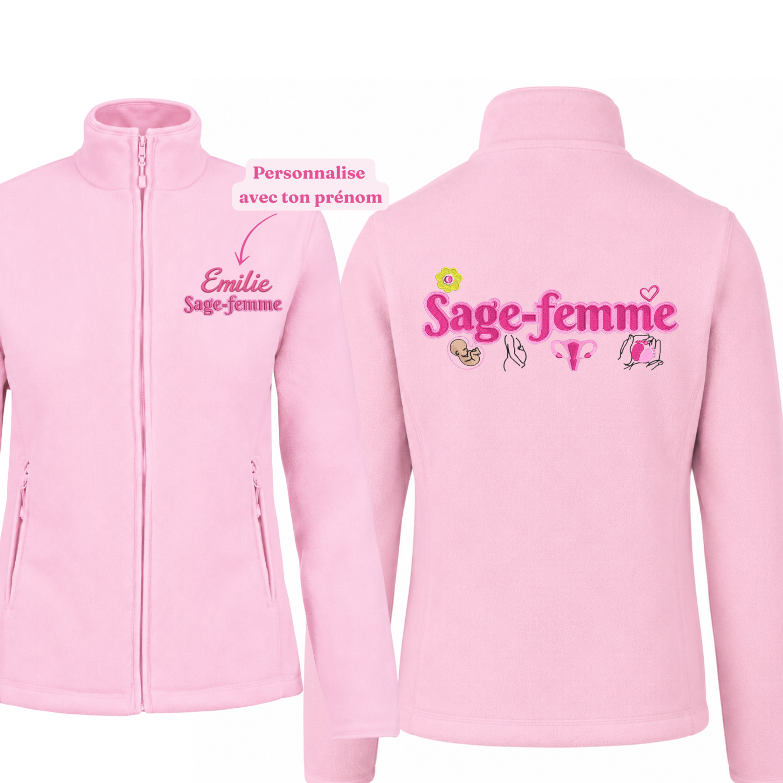 Polaire Soignant Personnalisée - Veste Zippée