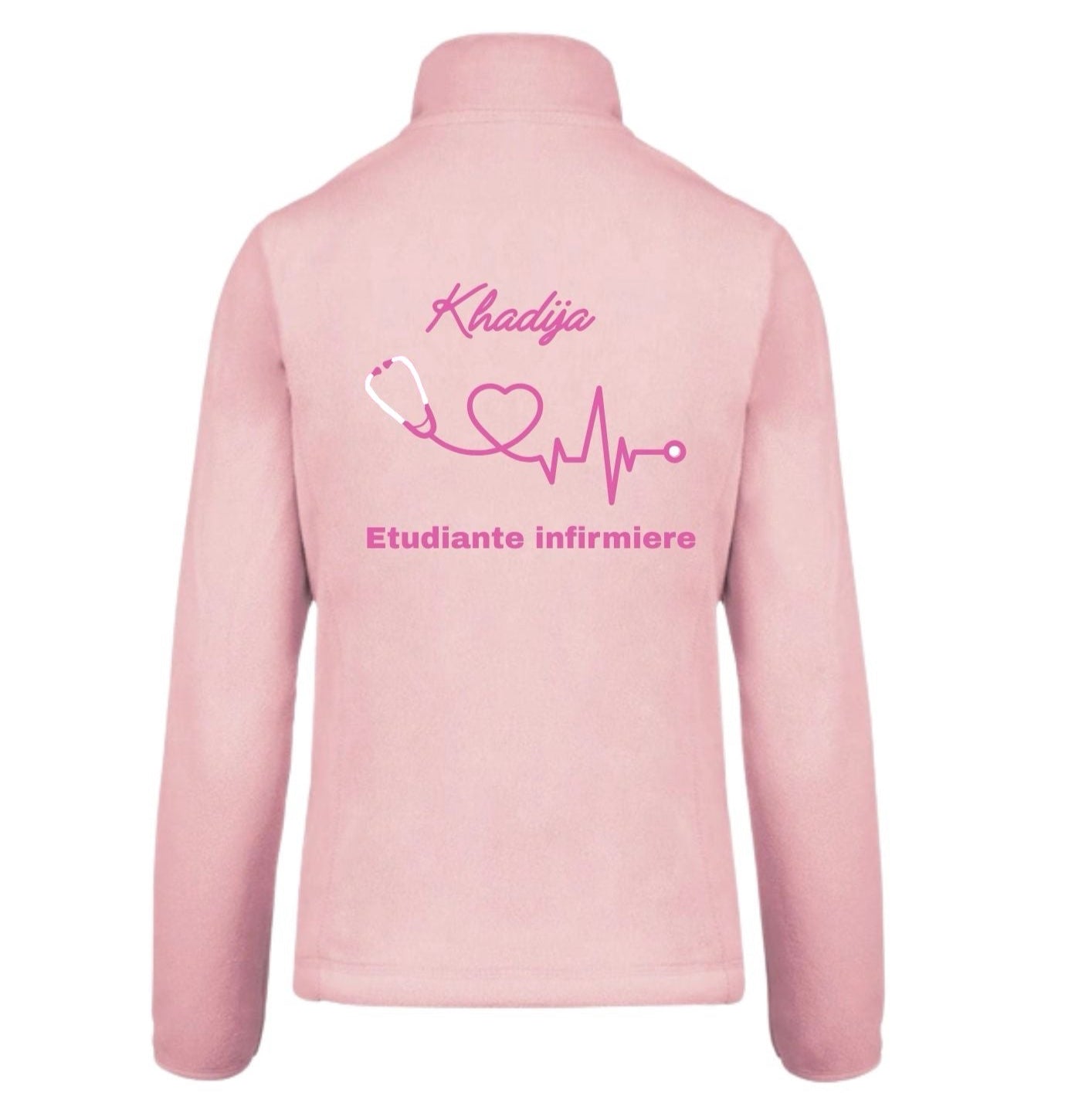 Polaire rose pour soignant personnalisé
