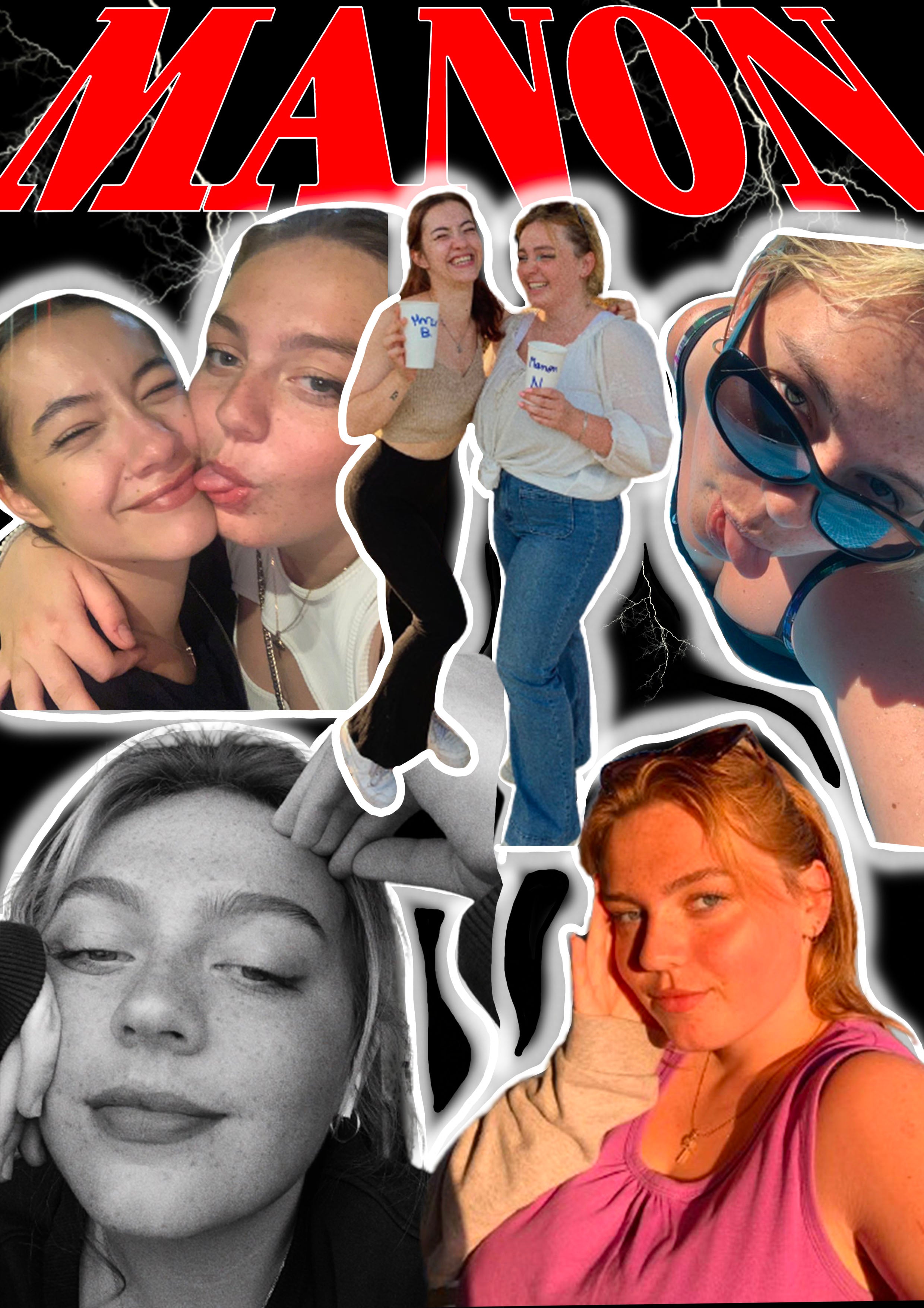 Personalized gift t-shirt with photo collage featuring multiple candid portraits of a young woman